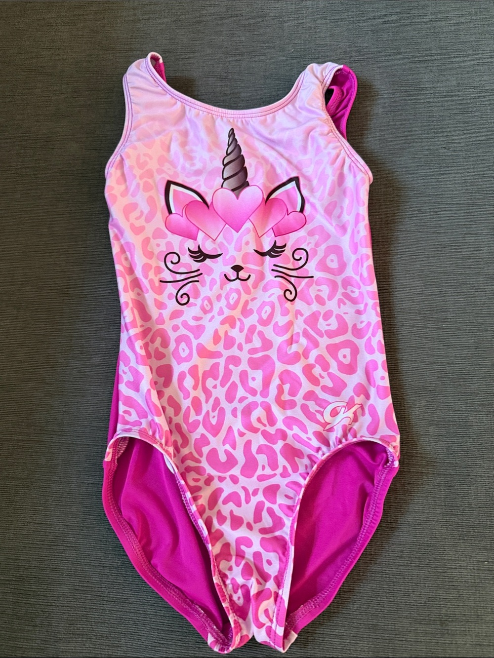 GK Girls' Pink Unicorn Leopard Leotard